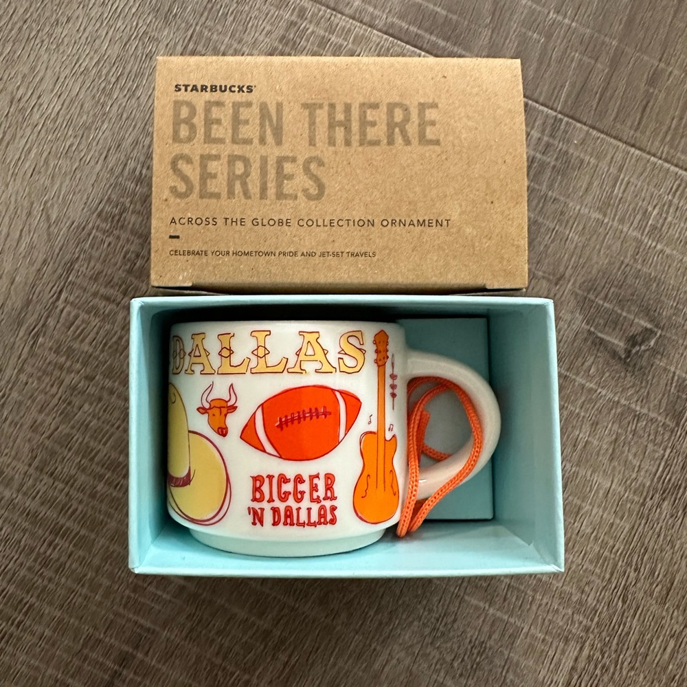 New Starbucks Been There Series Ceramic 2oz Mini Ornament Mug Cup DALLAS